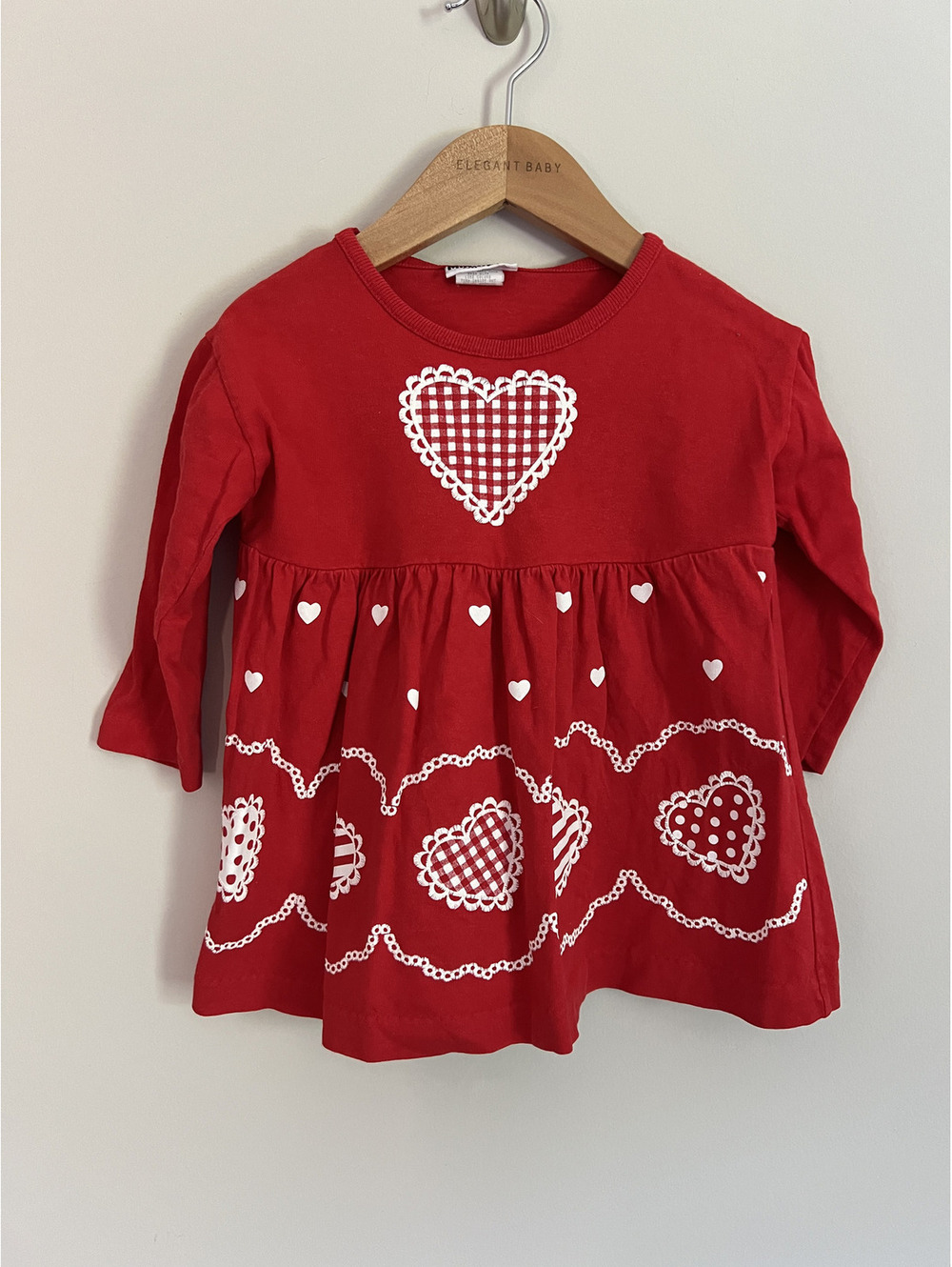 Vintage MiniWaves Heart Printed Dress, Made in USA